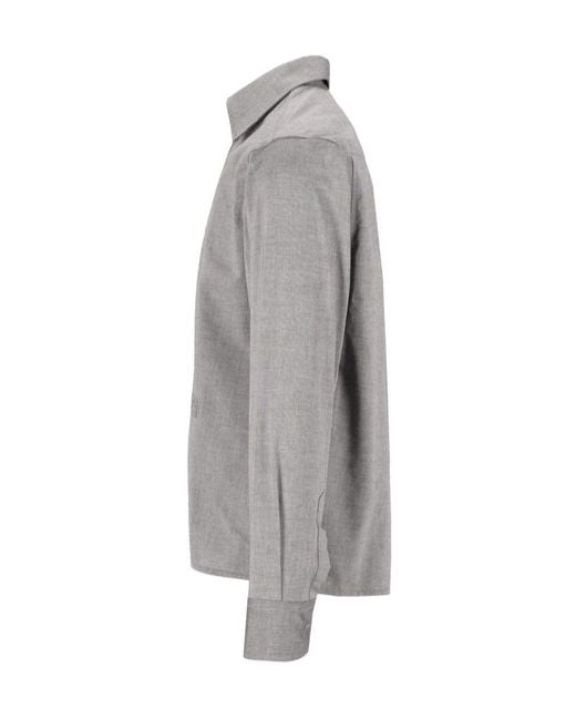 MM6 by Maison Margiela Gray Numeric Embroidered Shirt for men