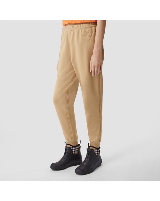 Burberry Natural Logo Patch Cotton Track Pants