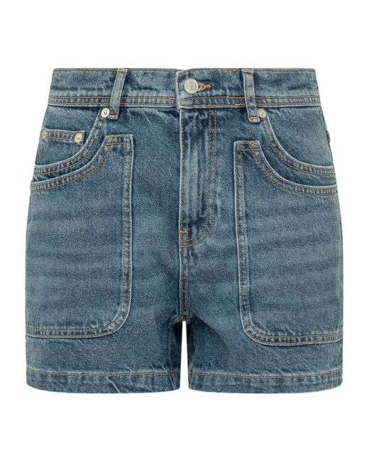 Ba&sh Blue Zevy High-Rise Denim Shorts