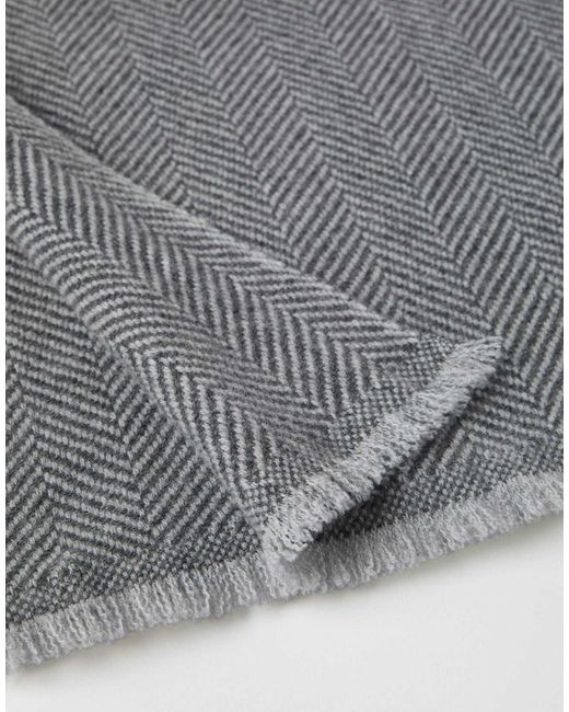 Brunello Cucinelli Gray Frayed Edge Scarf for men