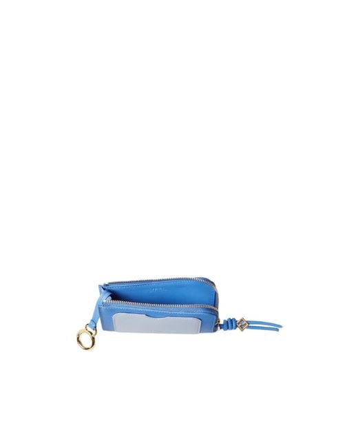 Fendi Blue Vit King Cruis Zip Card Case Wallet