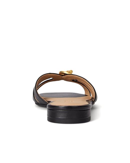 Ralph Lauren Multicolor Buckle-Strap Leather Sandals