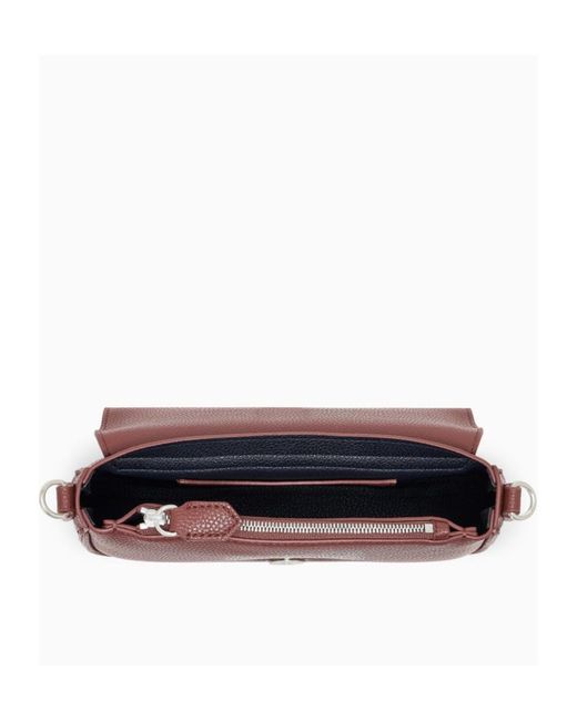 Emporio Armani Red Logo-Print Pebbled-Effect Shoulder Bag