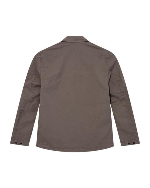 Stone Island Brown Compass Badge Zip-Up Overshirt for men