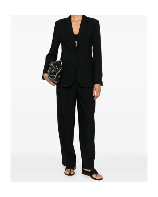 Calvin Klein Black Single-Breasted Logo-Patch Jacket