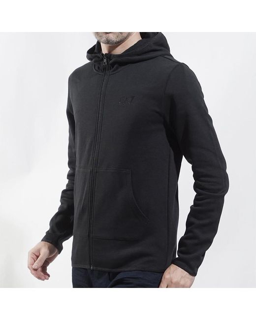 EA7 Blue Long-Sleeved Zipper Casual Jacket for men