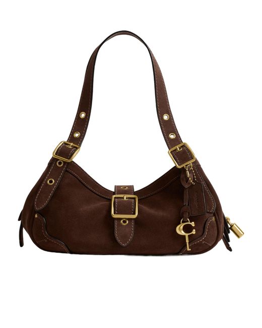 COACH Brown Solid Color Shoulder Bag