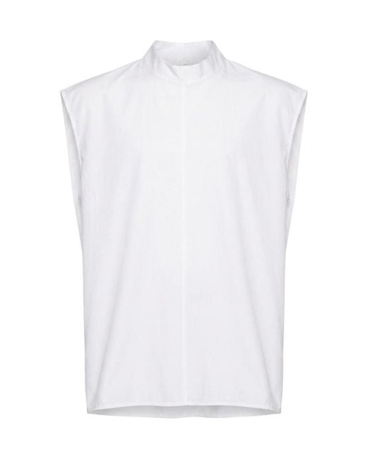Jil Sander White Button Sleeveless Vest for men