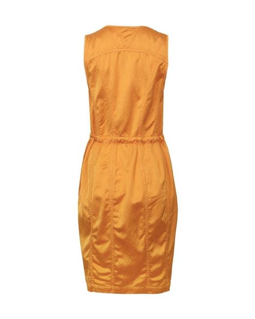 Bottega Veneta Orange Lightweight Zipped Puffball Dress