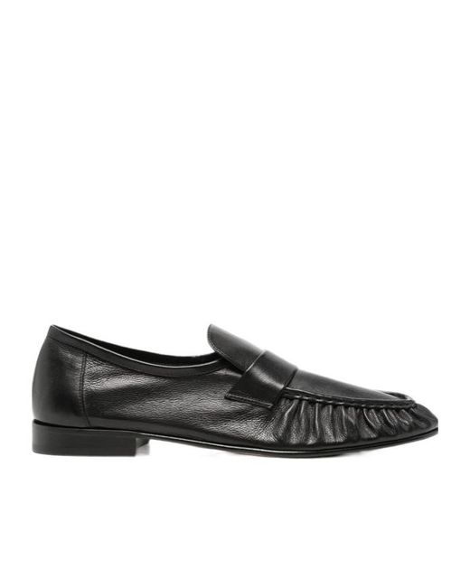 The Row Black Round-Toe Loafers for men