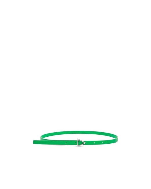 Bottega Veneta Green Triangle-Buckle Thin Belt