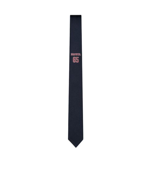 Thom Browne Blue Logo-Jacquard Silk Tie for men