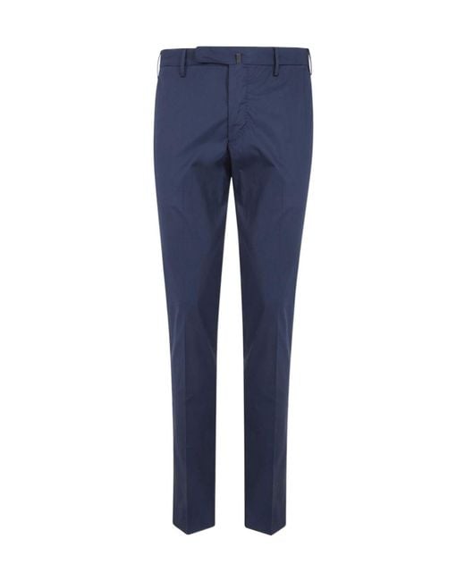 Incotex Blue Poplin Trousers for men