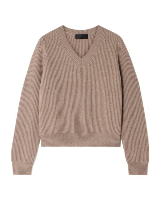 Nili Lotan Brown Korina Ribbed Sweater