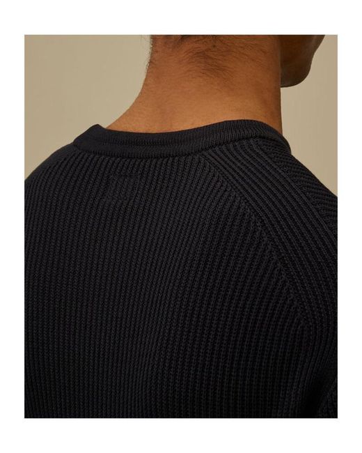 C P Company Black Lens Sleeve Knitted Sweater for men