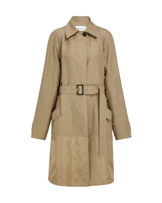Ferragamo Natural Duster Coat With Satin Inserts