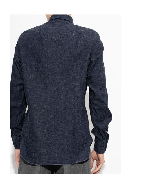 Eleventy Blue Long-Sleeved Shirt for men