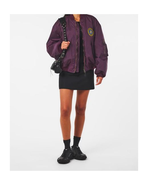 Balenciaga Purple Stand-Up Collar Casual Jacket