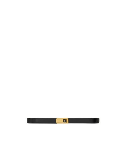 Saint Laurent White Charnier Buckle Belt