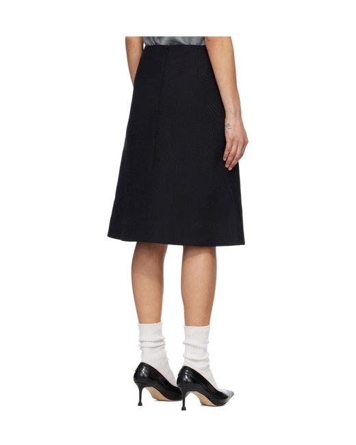 ShuShu/Tong Black A-Line Midi Skirt