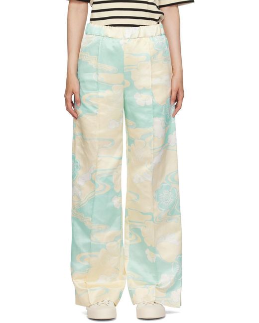 Jil Sander White Abstract-Print Straight Leg Trousers