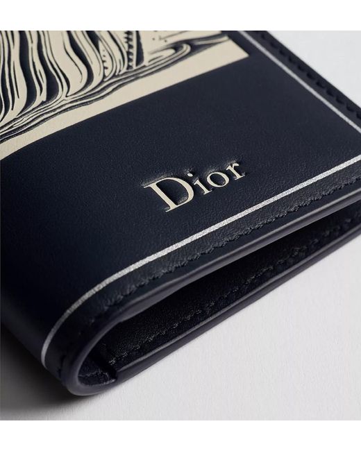 Dior Blue Bifold Card Holder for men