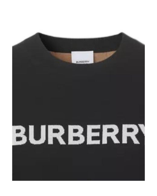 Burberry Black Intarsia-Knit Logo Square Jumper
