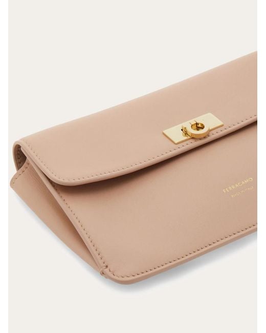 Ferragamo Natural Flat Gancini Mini Bag