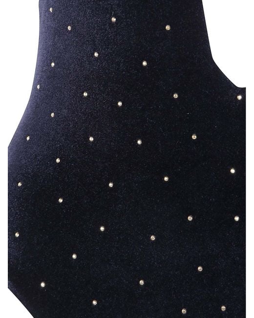 Balmain Blue Sleeveless One-Piece Swimsuit