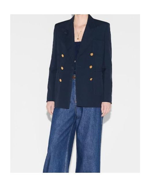 Gucci Blue Double Breasted Button-Up Jacket