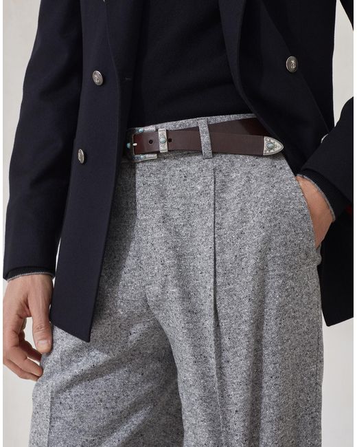 Brunello Cucinelli Black Pinces Detailed Pants for men