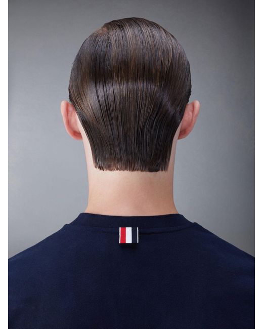 Thom Browne Blue Hector-Patch Crewneck T-Shirt for men