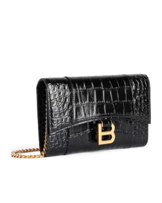 Balenciaga White Hourglass On Chain Wallet
