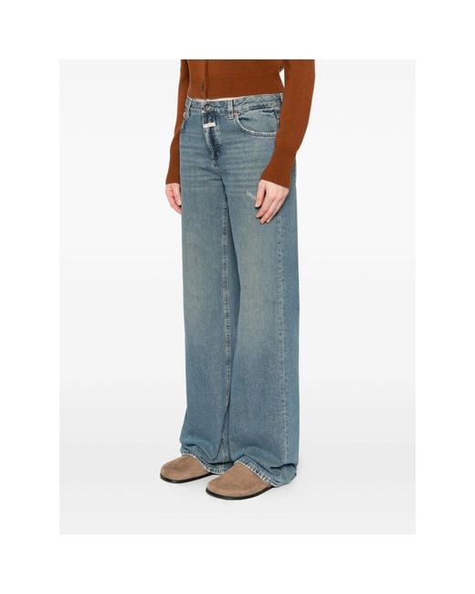 Closed Blue Distressed-Detail Jeans