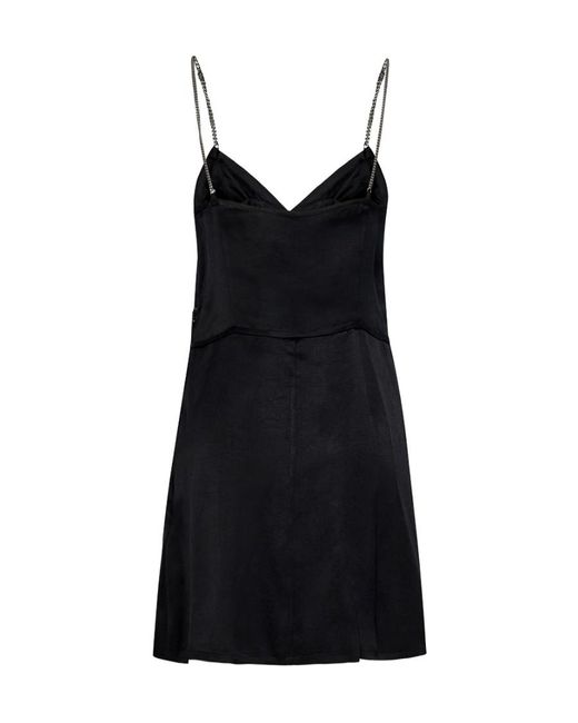 Palm Angels Black V-Neck Mini Dress