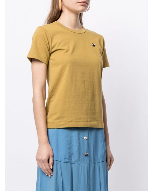 COMME DES GARÇONS PLAY Yellow Embroidered-Logo Cotton T-Shirt