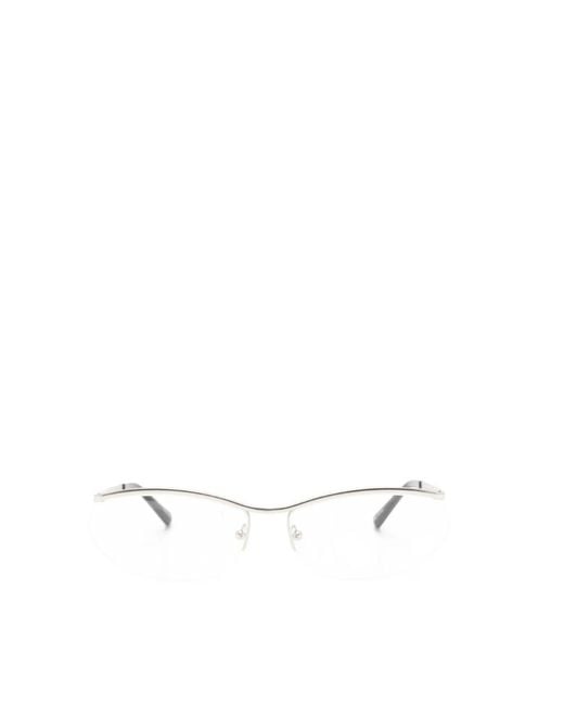 The Attico White Half Frame Glasses