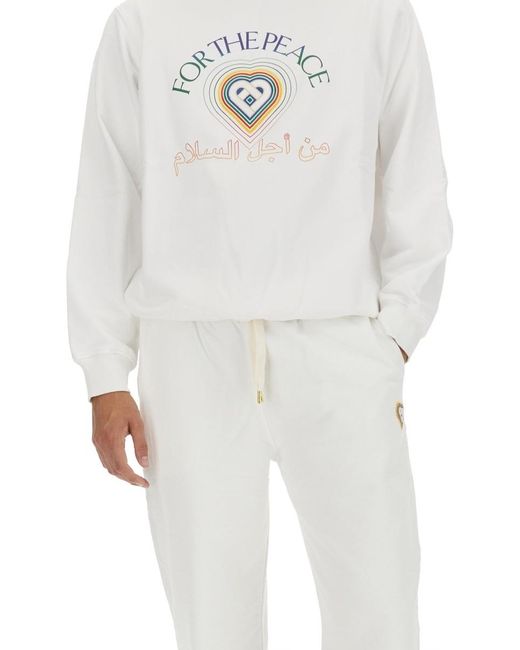 Casablanca White For The Peace Gradient Effect Sweatshirt for men