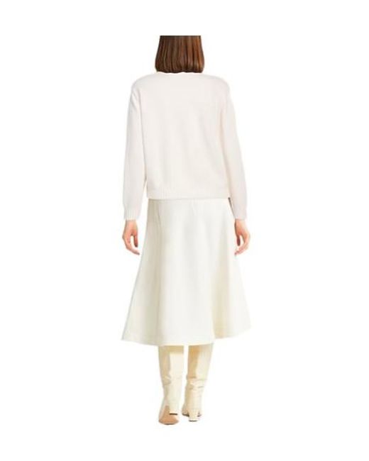 Max Mara White Minimal Solid Cashmere Sweater