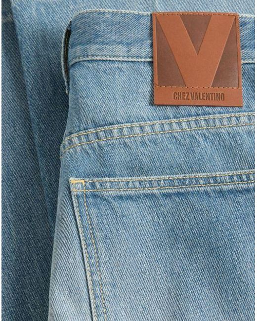 Valentino Blue Logo Patch Classic Jeans