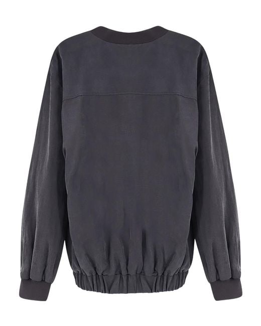 Alysi Blue Zip-Up Bomber Jacket