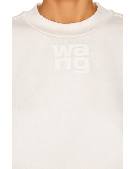 T By Alexander Wang White Embossed Logo Sweater