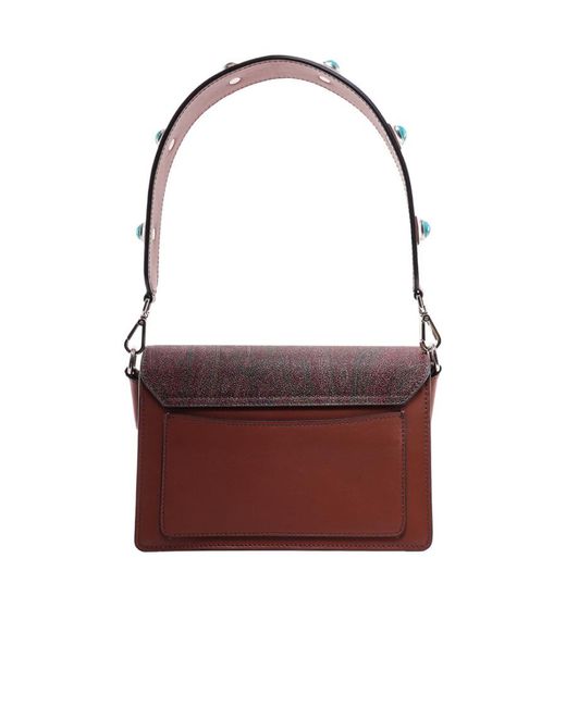 Etro Purple Paisley Crown Me Shoulder Bag