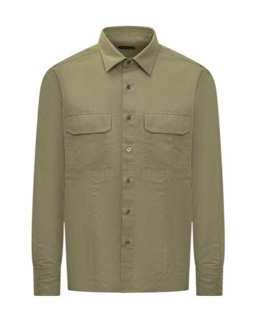 Tom Ford Green Long Sleeved Buttoned Shirt for men