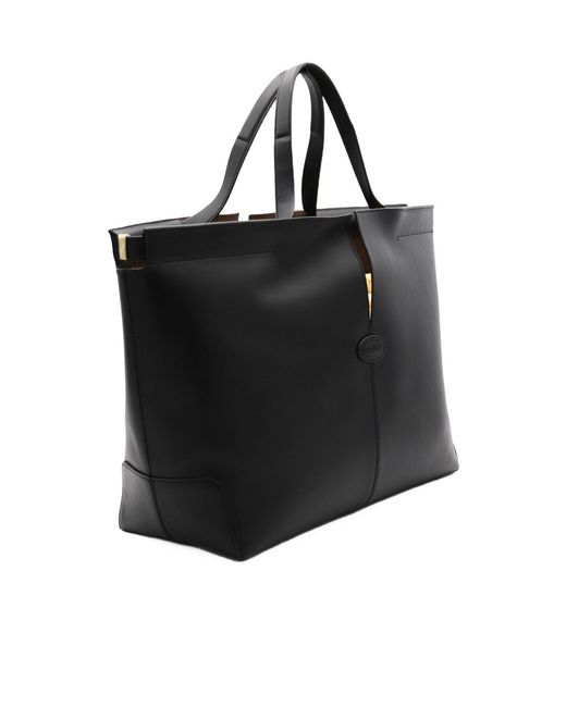 Tod's Black Slit-Detailed Top Handle Bag