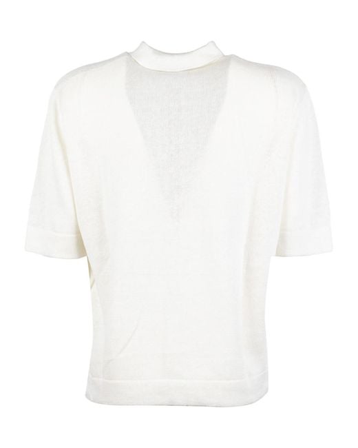 Seventy White Short-Sleeve Buttoned Polo Shirt