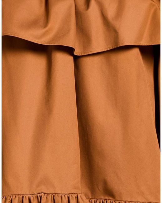 Saint Laurent Brown Stylish Off-Shoulder Long Dress