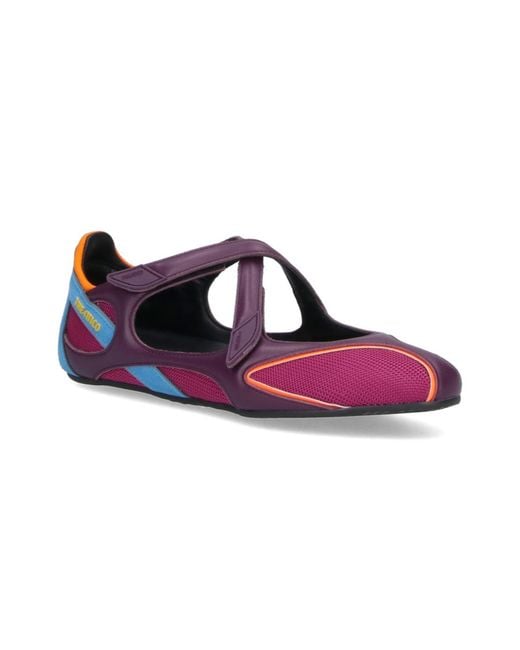 The Attico Purple The Cutout Strap Flat Shoes