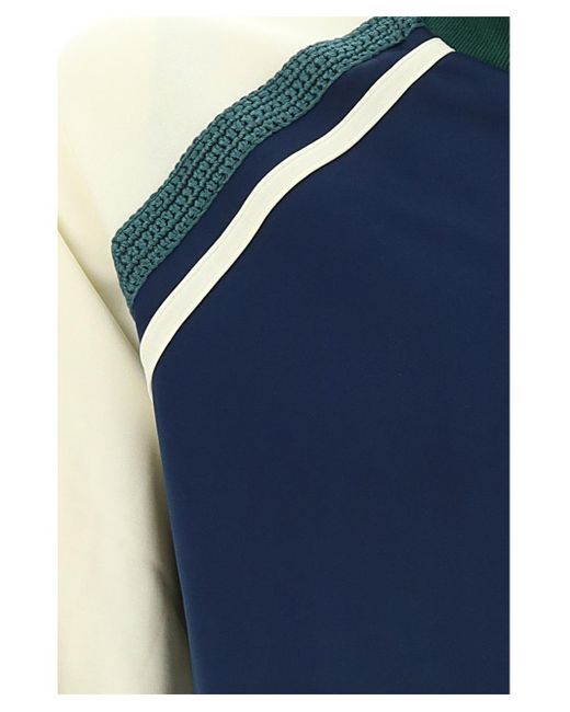 Wales Bonner Blue Striped-Trim Zipped Sweatshirt for men
