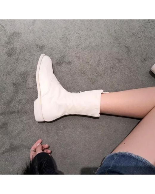 Guidi White 310 Front Zipper Boots
